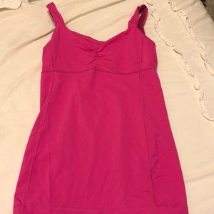 Hot pink lulu lemon tank size 10 with built in bra